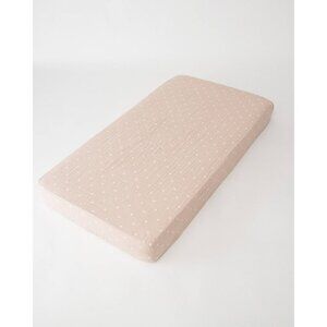 Little Unicorn Baby Printed Muslin Crib Sheet - Taupe Cross, NEW